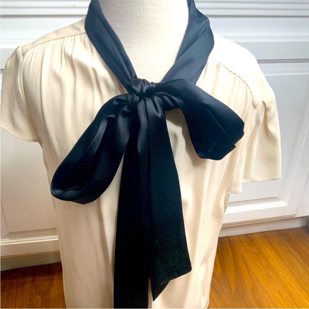 ISO Silk Blouse with Black Bow